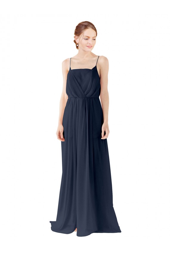 Open Back Chiffon Spaghetti straps Long Sleeveless Bridesmaid Dress / Evening Gowns Norwich