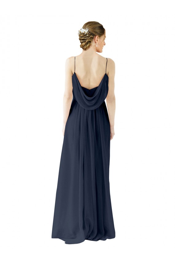 Open Back Chiffon Spaghetti straps Long Sleeveless Bridesmaid Dress / Evening Gowns Norwich