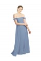 Open Back Soft Chiffon Off the Shoulder Long Sleeveless Formal Dress / Bridesmaid Dress Norwich