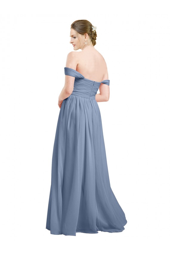 Open Back Soft Chiffon Off the Shoulder Long Sleeveless Formal Dress / Bridesmaid Dress Norwich