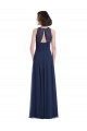 Keyhole Back Chiffon Halter Neck Long Floor Length Sleeveless Bridesmaid Dress Norwich