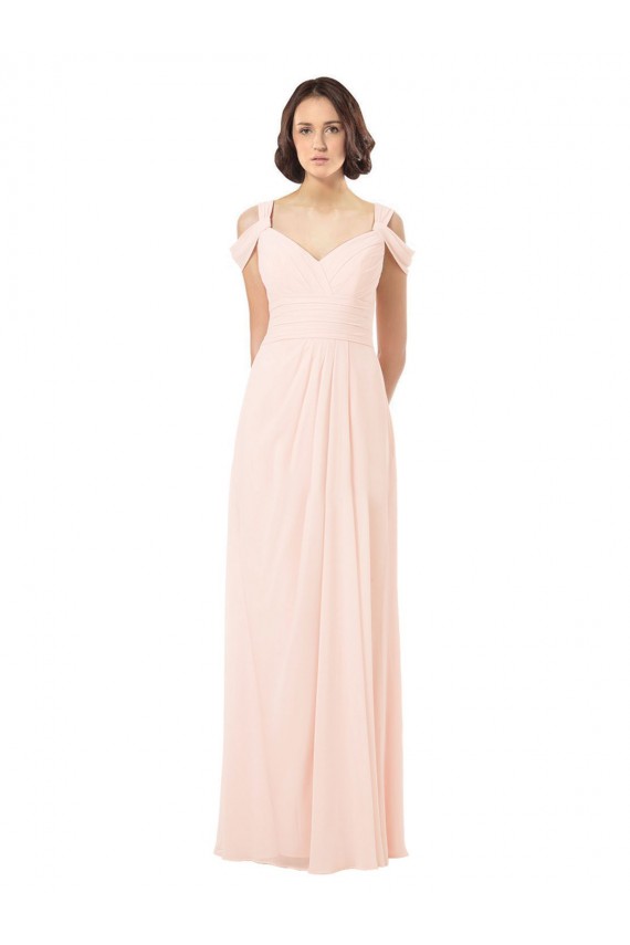 Keyhole Back Chiffon Off the Shoulder Long Sleeveless Bridesmaid Dress / Evening Dress Norwich