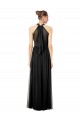 Keyhole Back Hunter Soft Chiffon Halter Neck Long Sleeveless Bridesmaid Dress Norwich