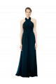 Twist Back Soft Chiffon Halter Neck Long Sleeveless Formal Dress / Bridesmaid Dress Norwich