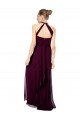 Twist Back Soft Chiffon Halter Neck Long Sleeveless Formal Dress / Bridesmaid Dress Norwich