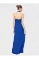 Low Back Royal Blue Chiffon Halter Neck Long Floor Length Sleeveless Bridesmaid Dress Norwich
