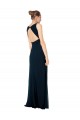 Midnight Green Soft Chiffon V-Neck Long Sleeveless Bridesmaid Dress Norwich
