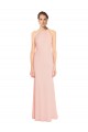Pink Chiffon Spaghetti Straps Long Sleeveless Bridesmaid Dress Norwich