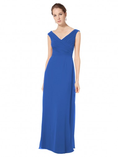 V-Back Soft Chiffon Off the Shoulder Long Sleeveless Bridesmaid Dresses Norwich