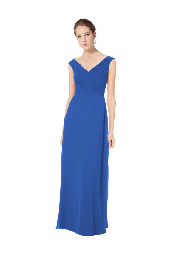 V-Back Soft Chiffon Off the Shoulder Long Sleeveless Bridesmaid Dresses Norwich