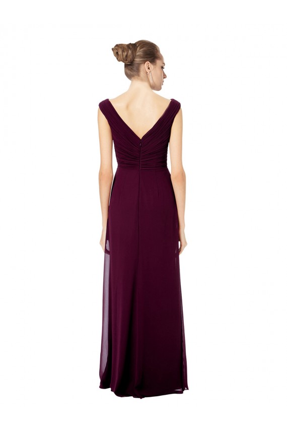 V-Back Soft Chiffon Off the Shoulder Long Sleeveless Bridesmaid Dresses Norwich