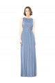 Keyhole Back Soft Chiffon Bateau Neck Long Sleeveless Bridesmaid Dress Norwich