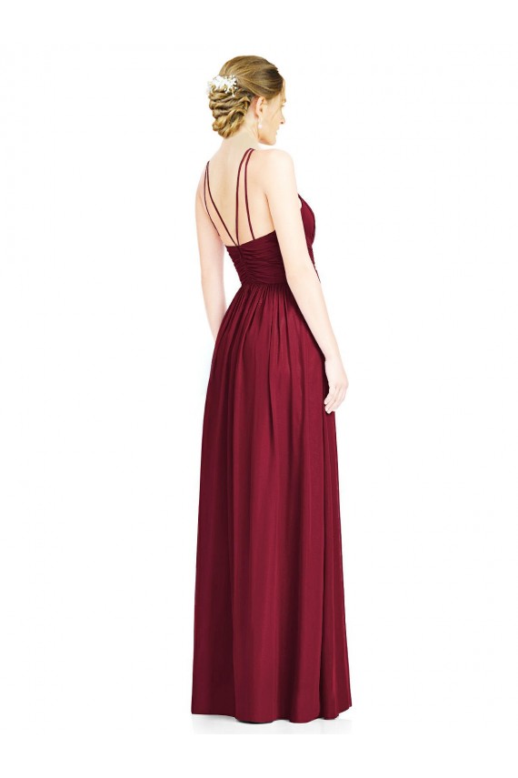 Open Back Chiffon Halter Neck Long Sleeveless Formal Dress / Bridesmaid Dress Norwich