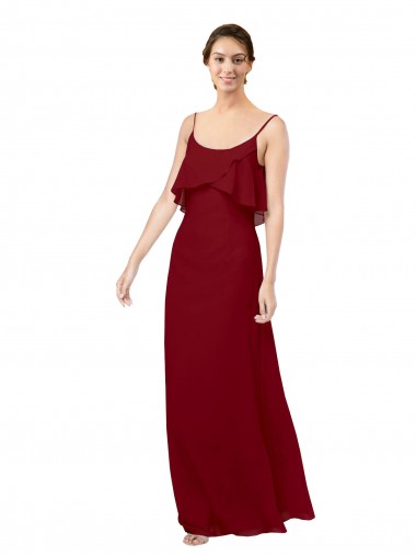 V-Back Soft Chiffon Scoop Neck Long Sleeveless Bridesmaid Dress Norwich