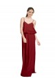 Open Back Chiffon Spaghetti Straps Long Sleeveless Bridesmaid Dress Norwich
