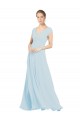 Sea Glass Soft Chiffon V-Neck Long Sleeveless Bridesmaid Dress Norwich