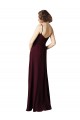 Burgundy Gold Soft Chiffon V-Neck Long Sleeveless Bridesmaid Gown Norwich
