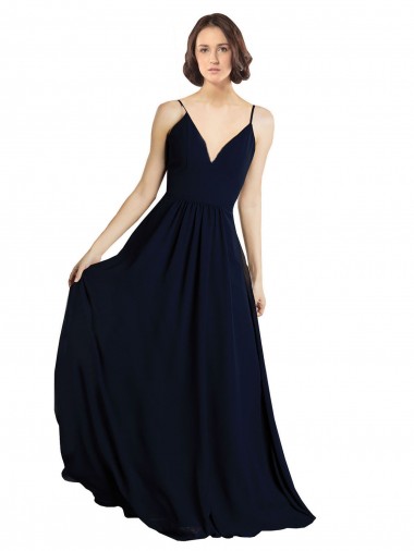 Chiffon V-Neck Long Sleeveless Bridesmaid Dress & Gowns Norwich