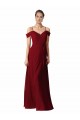 Burgundy Chiffon Sweetheart Long Sleeveless Bridesmaid Dress / Evening Dress Norwich