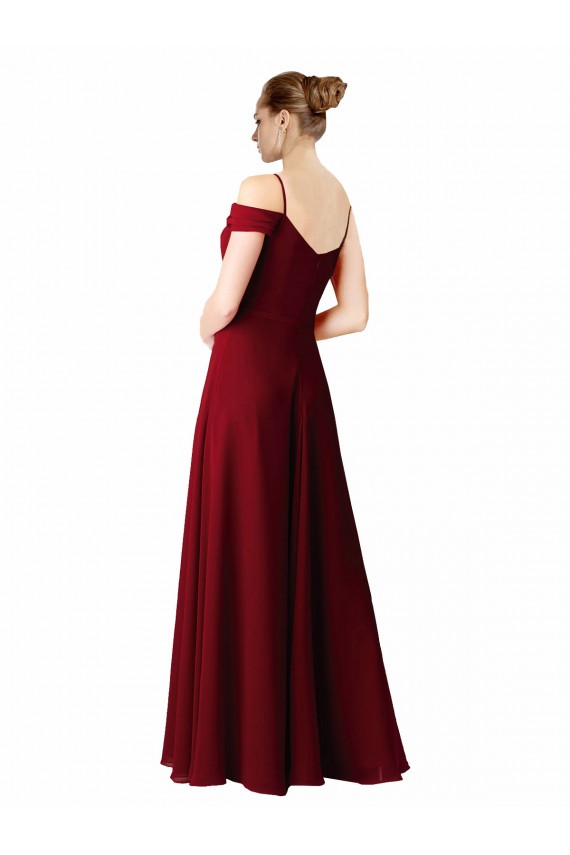 Burgundy Chiffon Sweetheart Long Sleeveless Bridesmaid Dress / Evening Dress Norwich