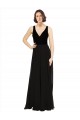 V-Back Soft Chiffon & Velvet V-Neck Long Sleeveless Prom Dress / Bridesmaid Dress Norwich