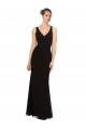 Black Soft Chiffon V-Neck Long Sleeveless Bridesmaid Gown Norwich