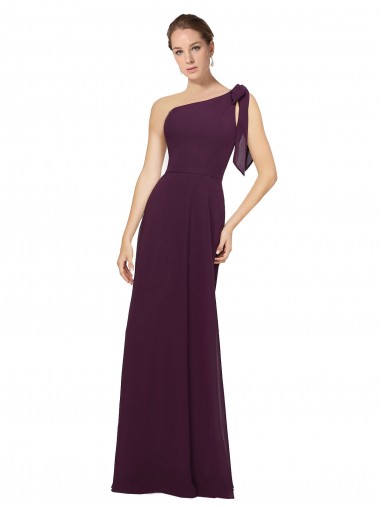 Soft Chiffon One Shoulder Long Sleeveless Bridesmaid Dresses Norwich