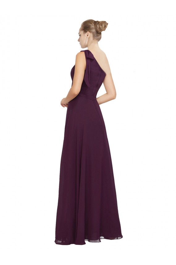 Soft Chiffon One Shoulder Long Sleeveless Bridesmaid Dresses Norwich