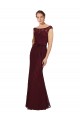 Soft Chiffon Bateau Neck Long Cap Sleeves Bridesmaid Dress Norwich