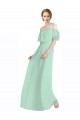 Mint Green Soft Chiffon Off the Shoulder Long Sleeveless Bridesmaid Dress Norwich