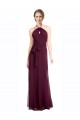 Low Back Burgundy Soft Chiffon Spaghetti Straps Long Sleeveless Evening Dress / Bridesmaid Dress Norwich