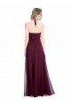 Low Back Burgundy Soft Chiffon Spaghetti Straps Long Sleeveless Evening Dress / Bridesmaid Dress Norwich