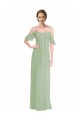 Low Back Soft Chiffon Off the Shoulder Long Sleeveless Formal Dress / Bridesmaid Dress Norwich