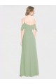 Low Back Soft Chiffon Off the Shoulder Long Sleeveless Formal Dress / Bridesmaid Dress Norwich