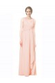 V-Back Chiffon V-Neck Long Sleeveless Wedding Party Dress Norwich