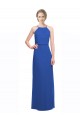 Low Back Blue Soft Chiffon Spaghetti Straps Long Sleeveless Bridesmaid Dress Norwich