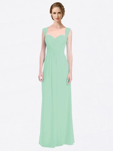 V-Back Soft Chiffon Sweetheart Long Cap Sleeves Bridesmaid Dress Norwich