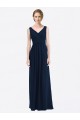 Low Back Soft Chiffon V-Neck Long Sleeveless Evening Gowns / Bridesmaid Dress Norwich