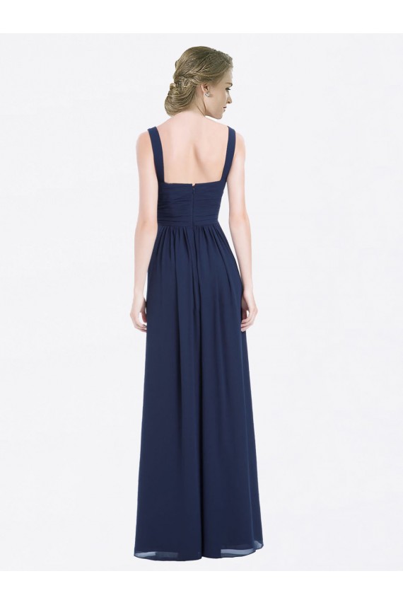 Low Back Soft Chiffon V-Neck Long Sleeveless Evening Gowns / Bridesmaid Dress Norwich
