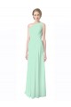 Mint Green Soft Chiffon One Shoulder Long Sleeveless Bridesmaid Dress Norwich