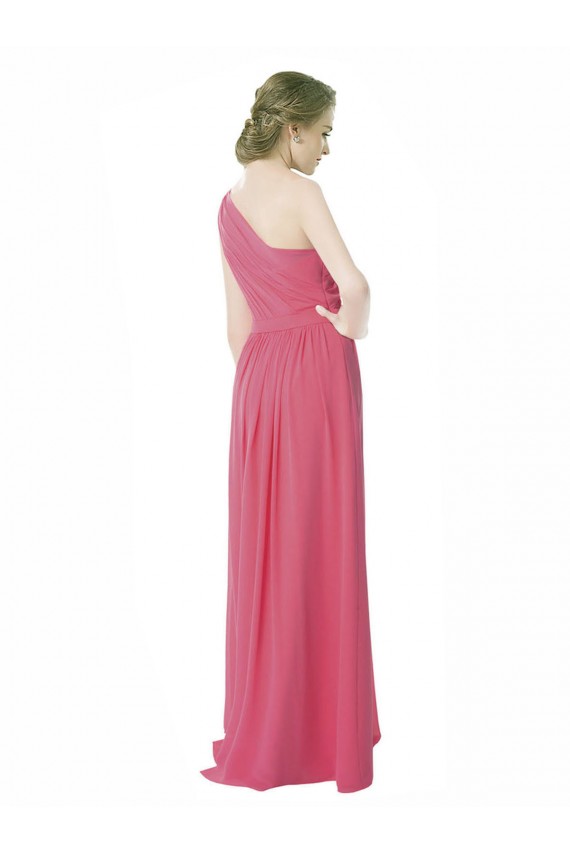 Mint Green Soft Chiffon One Shoulder Long Sleeveless Bridesmaid Dress Norwich