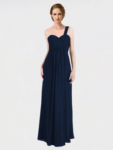 Low Back Soft Chiffon One Shoulder Long Sleeveless Bridesmaid Dress / Formal Dress Norwich