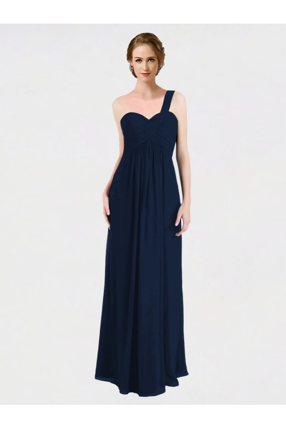 Low Back Soft Chiffon One Shoulder Long Sleeveless Bridesmaid Dress / Formal Dress Norwich