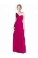 Red Soft Chiffon One Shoulder Long Sleeveless Bridesmaid Dress Norwich