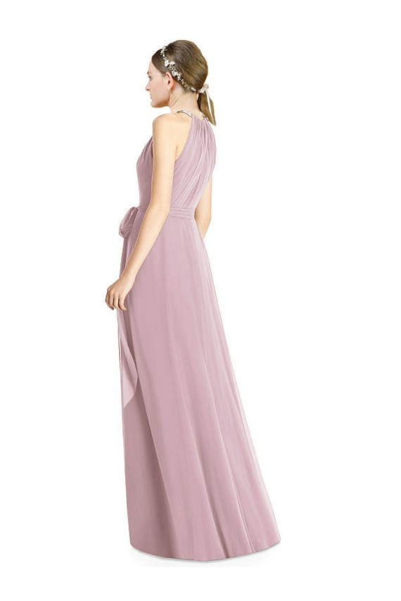 Primrose Soft Chiffon Halter Neck Long Sleeveless Bridesmaid Dress Norwich