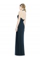 Open Back Dark Navy Soft Chiffon Halter Neck Long Sleeveless Formal Dress / Bridesmaid Dress Norwich