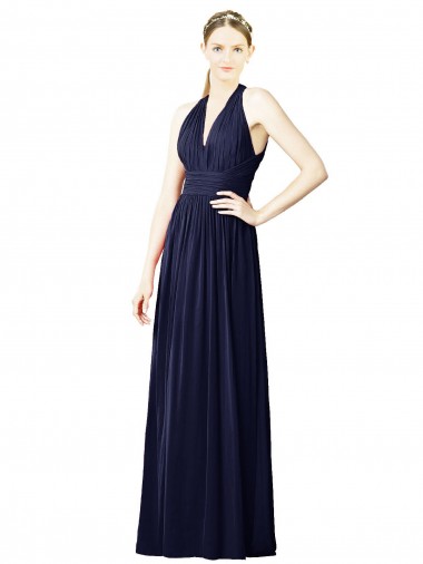 Keyhole Back Chiffon Halter Neck Long Sleeveless Bridesmaid Dresses Norwich