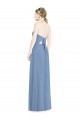 Low Back Dusty Blue Chiffon Halter Neck Long Floor Length Sleeveless Bridesmaid Dress Norwich