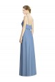 Open Back Dusty Blue Soft Chiffon Spaghetti Straps Long Sleeveless Bridesmaid Dresses Norwich