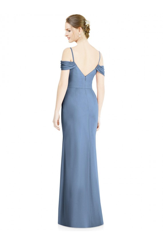 Open Back Soft Chiffon Off the Shoulder Long Cold Shoulder Formal Evening Gown / Bridesmaid Dress Norwich